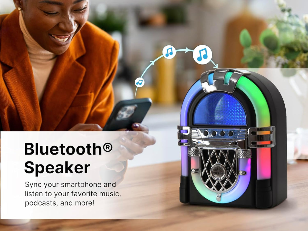 Bocina Inalámbrica JukeBox Classic Victor VDTJ-1000 | Micro Usb | Bluetooth