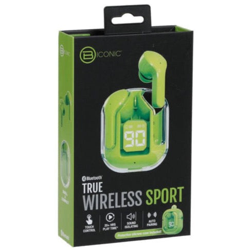 Audífonos Inalámbricos Biconic Mini Clear Sport True Wireless Earbuds | In-Ear | Bluetooth | Color Verde