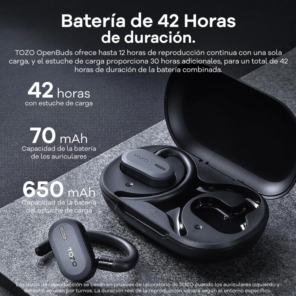 Audífonos Inalámbricos Tozo OpenBuds | Bluetooth | Color Negro