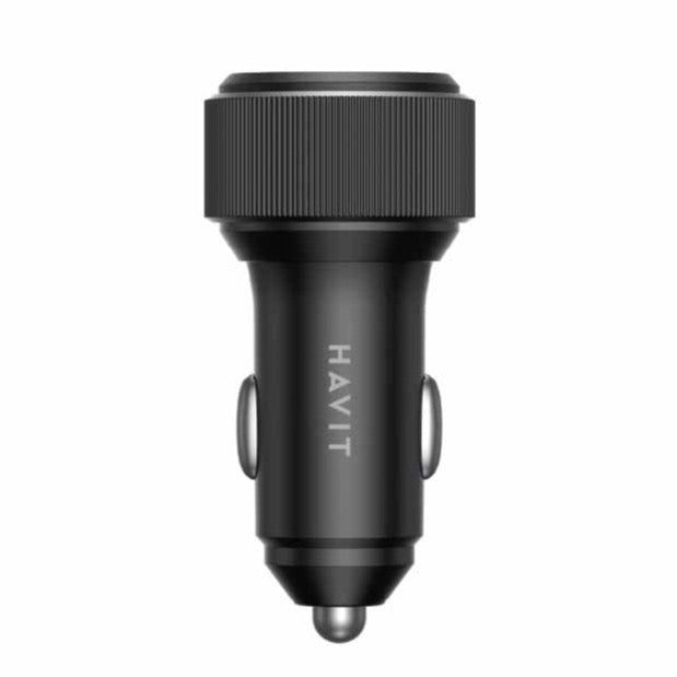 Conector de Carro Dual HAVIT CC2014 | USB-C | 60W | Color Negro
