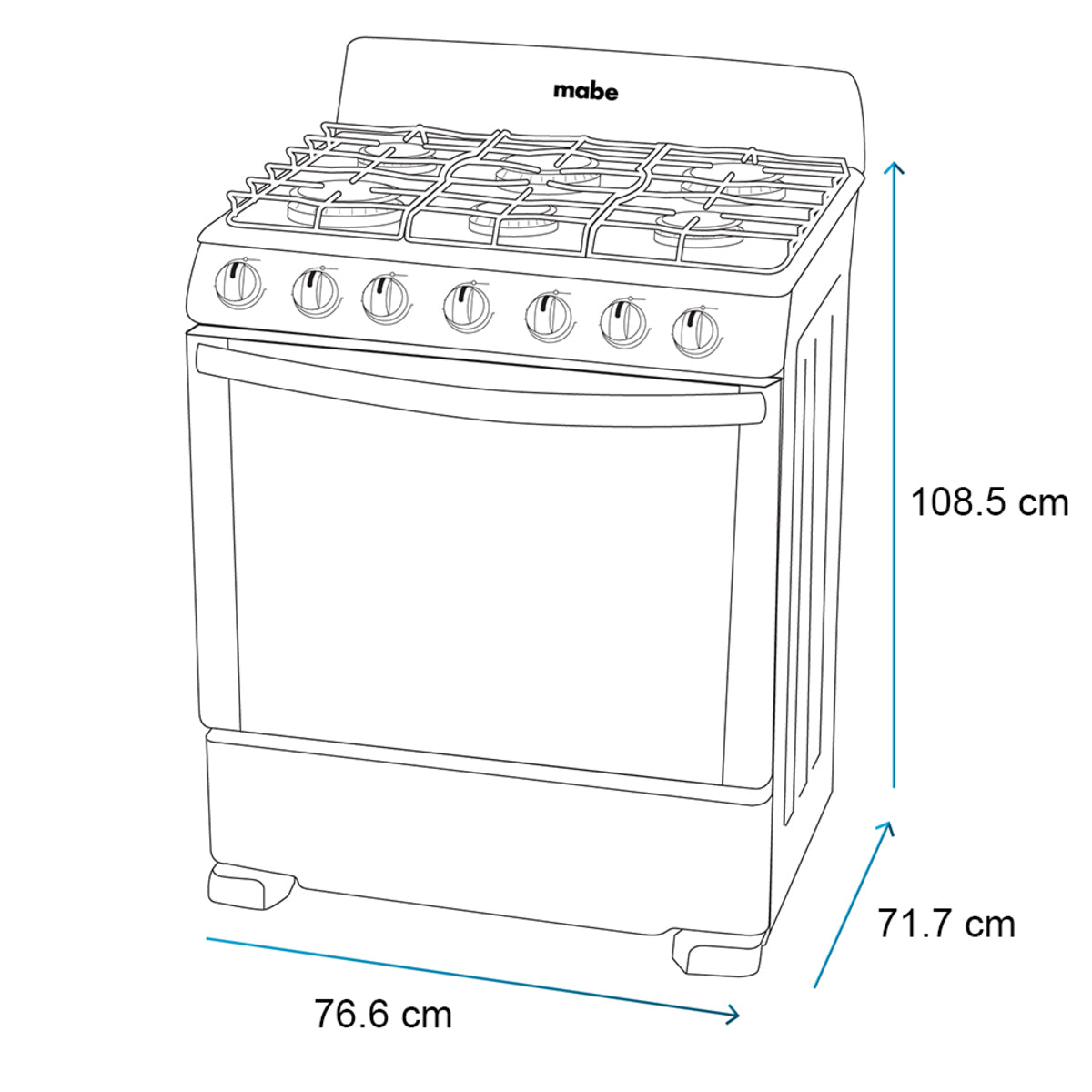 Estufa a Gas Mabe CEM7641BSIS2 | 30&quot; | Encendido Eléctrico