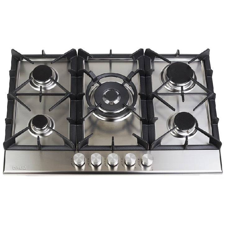 Estufa a Gas Drija Milan 76 Pro | 30&quot; | Empotrable | 5 Quemadores | Acero Inoxidable
