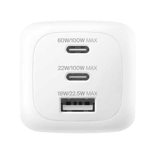 Cargador Belkin WCH016DQWH | 3 Puertos USB-C/USB-A | 100W
