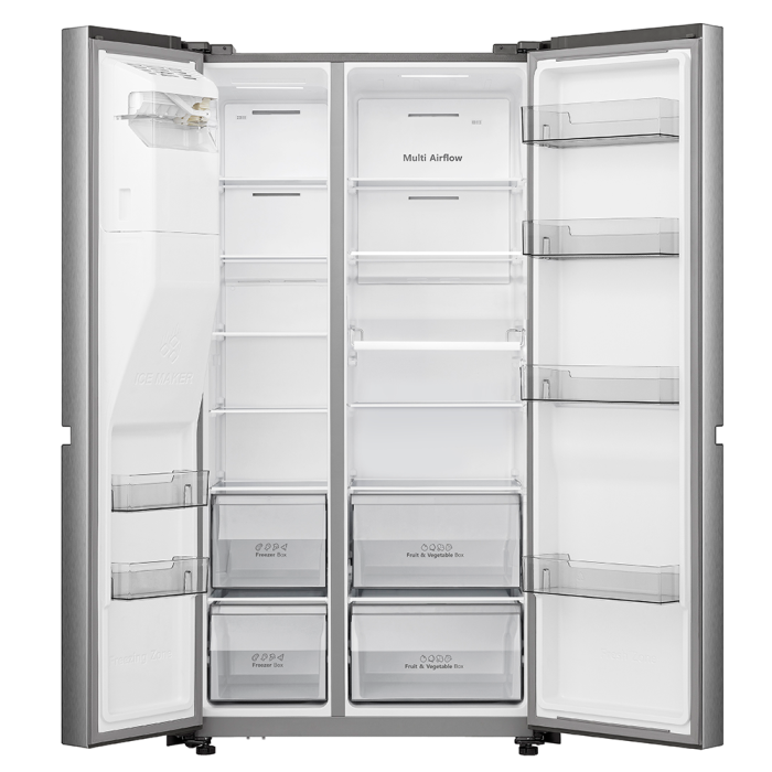 Refrigeradora Hisense RS223SV5A | Inverter | 22.9 Pies Cúbicos | Side By Side | Disensador de Agua y Hielo