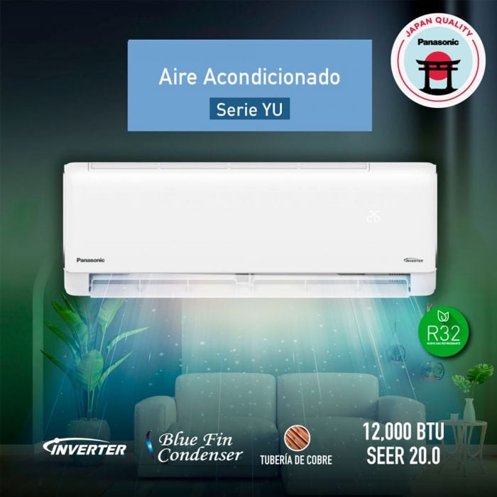 Aire Acondicionado Panasonic YU12AKV | Inverter | 12000 BTU | SEER 20