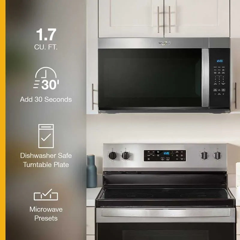 Microondas Whirlpool WMMS3130RZ | 1.7 Pies Cúbicos | Extractor | Acero Inoxidable