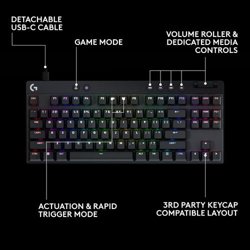 Teclado Pro X TKL Rapid Logitech | Retroiluminado