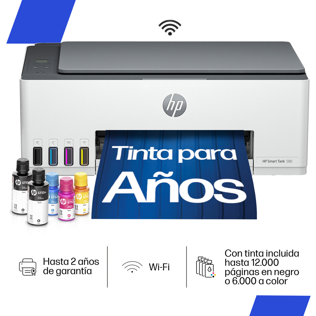 HP Smart Tank 580 | Multifuncional | Sistema de Tanque de Tinta | Wi-Fi