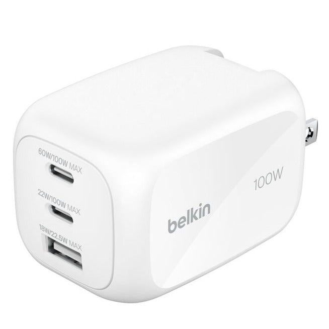 Cargador Belkin WCH016DQWH | 3 Puertos USB-C/USB-A | 100W