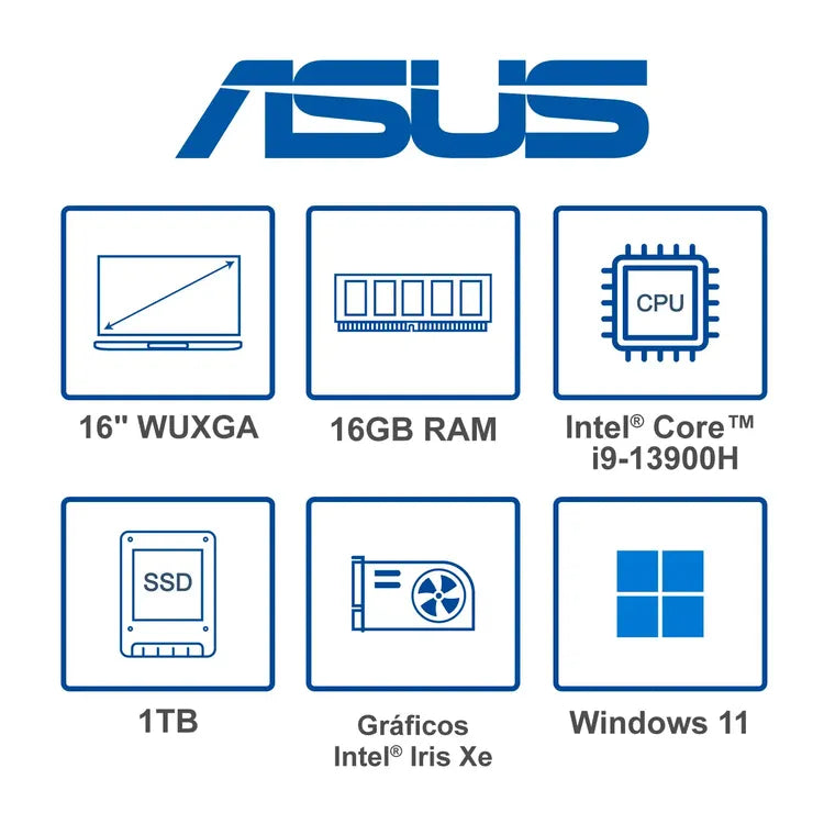 Asus Vivobook 16 | Intel Core i9 13900H | 16GB RAM | 1TB SSD | 16&quot; | Windows 11 Home