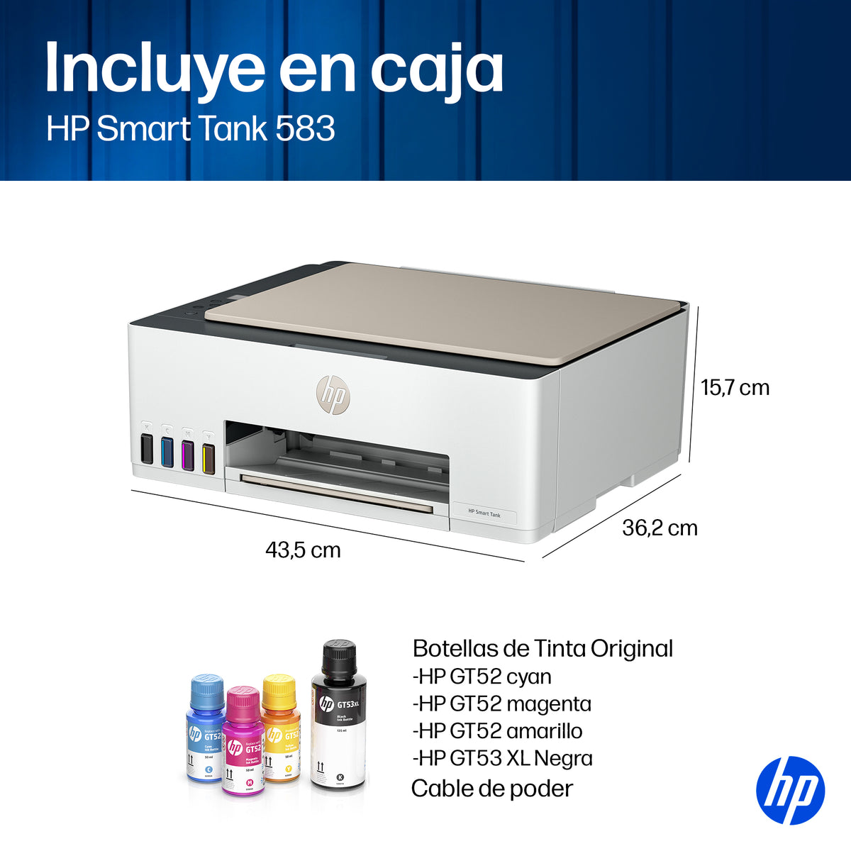 HP Smart Tank 583 | Multifuncional | Sistema de Tanque de Tinta | Wi-Fi