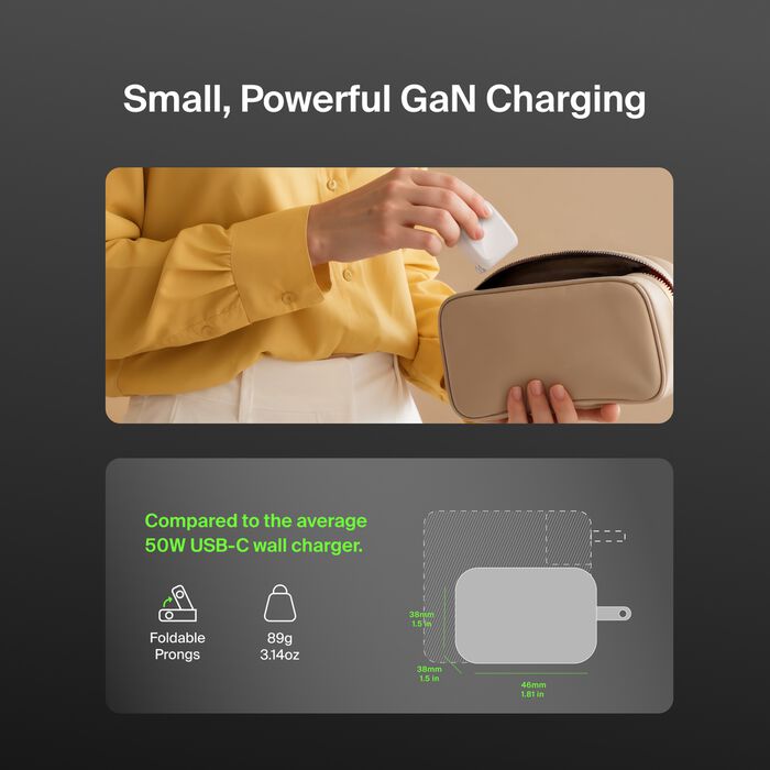 Cargador Belkin WCH019DQWH | 2 Puertos USB-C | 50W
