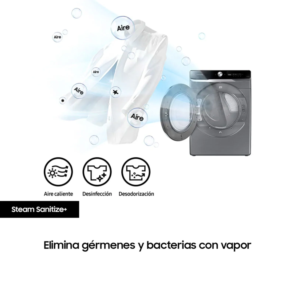 Secadora a Gas Samsung DV22C6370PP | 22kg | Carga Frontal | Color Gris