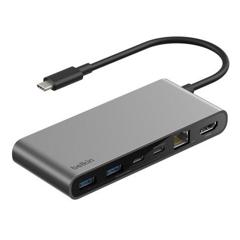 Adaptador Belkin INC024fqSGY | Multipuertos 8 en 1 | HDMI 2.0 | USB-A (2) | USB-C (2) | Ethernet | SD/Micro SD | USB-C