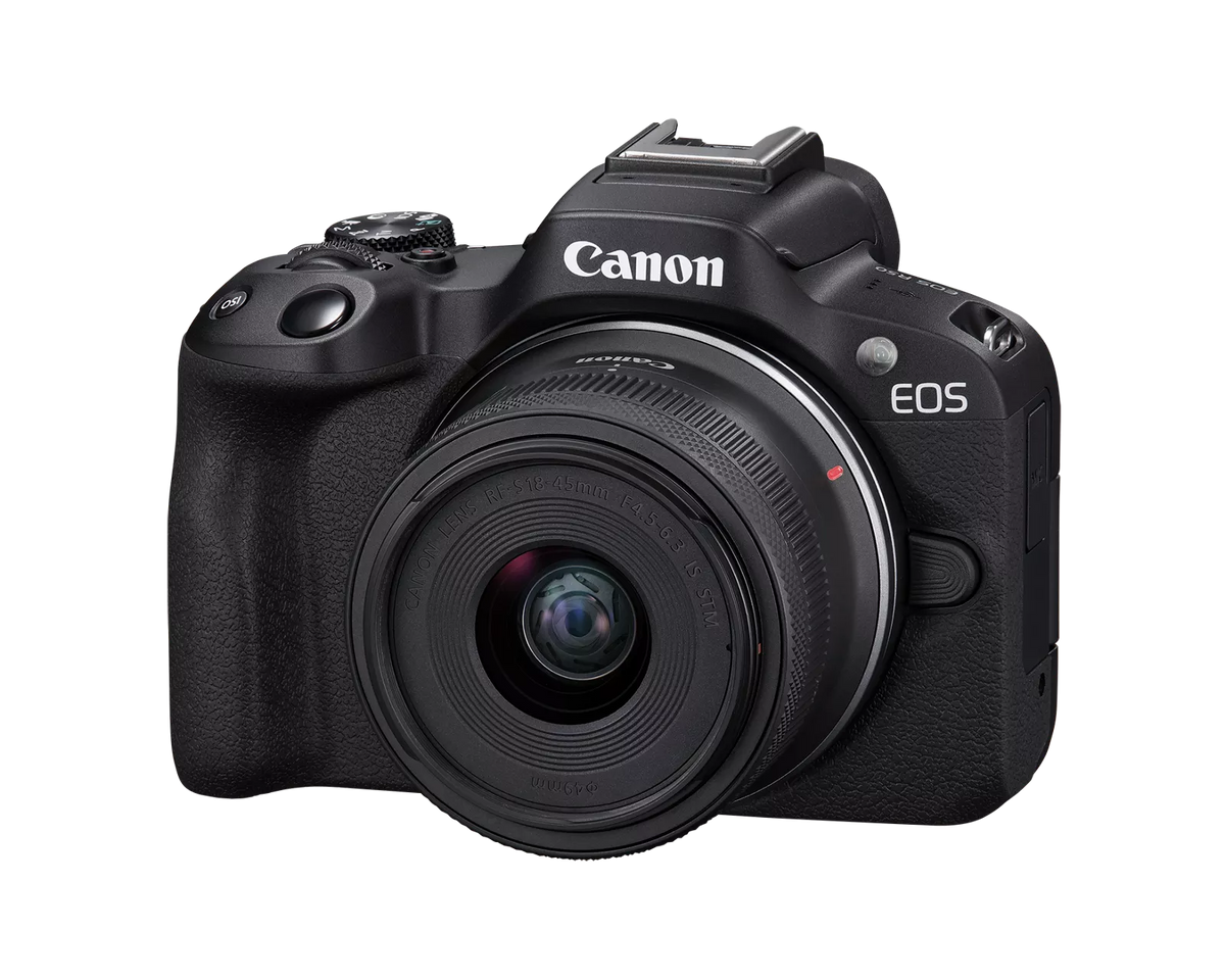 Cámara Canon EOS R50 Content Creator Kit | DSLR | 24.2MP | Wi-Fi | 4K | UHD | Bluetooth | RF-S 18-45mm IS STM