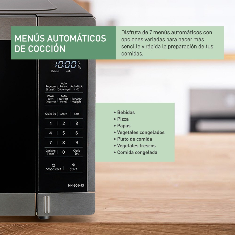 Microondas Panasonic NN-SC649SRFH | 1.3 pies cúbicos | 1200W