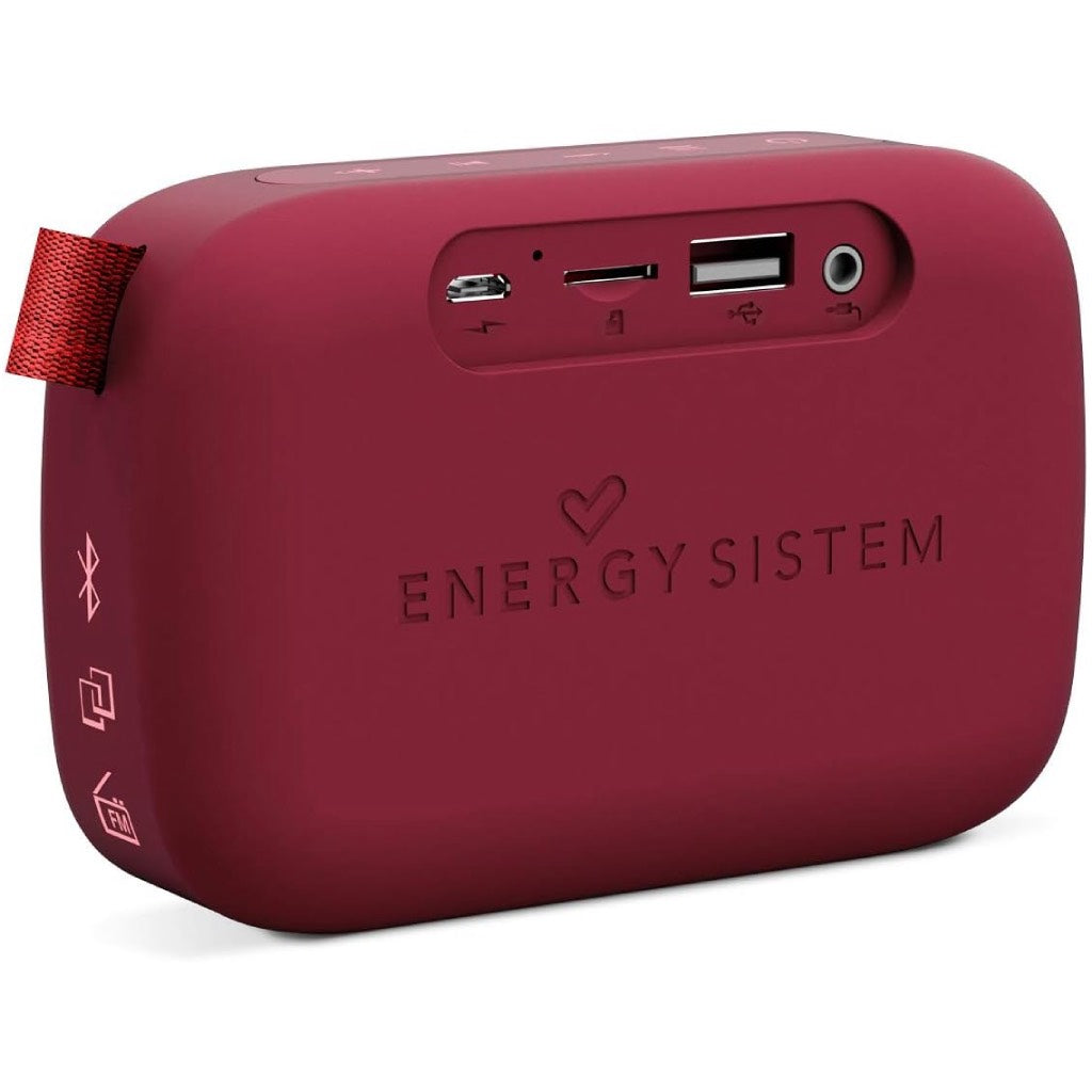Bocina Energy Sistem Fabric Box MicroSD Bluetooth Color Rojo