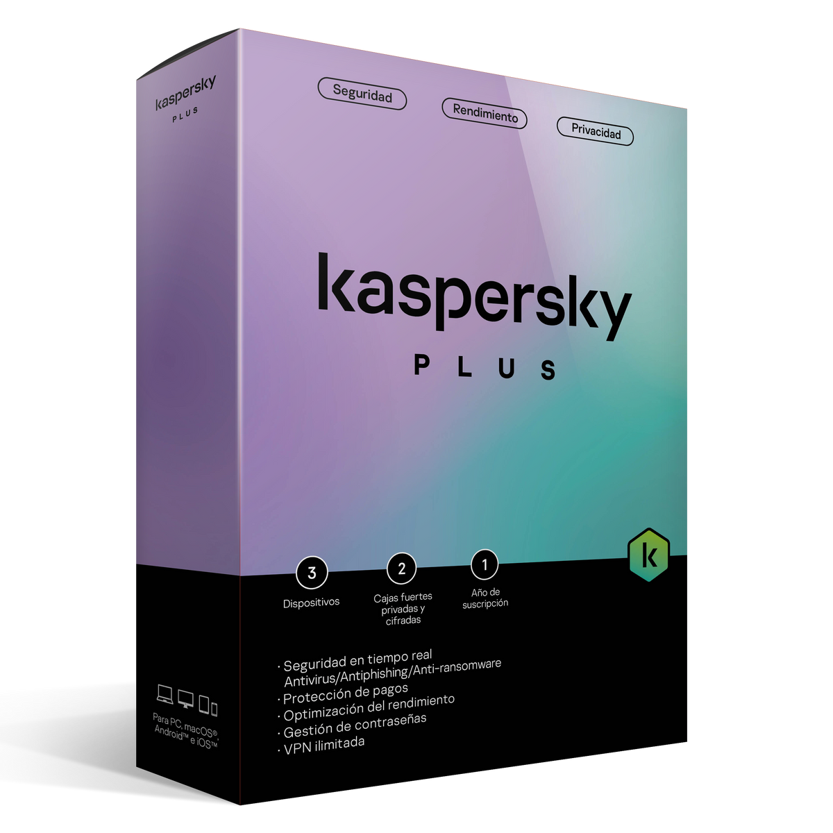 Kaspersky Plus | 3 Dispositivos | 1 Año - Multimax