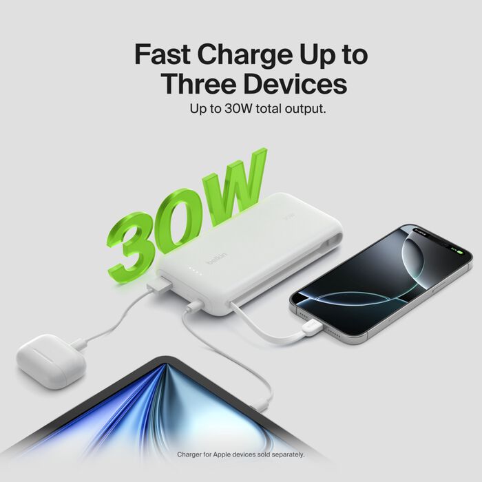 Powerbank Belkin BoostCharge 20K | 30W PD | Cable USB-C Integrado