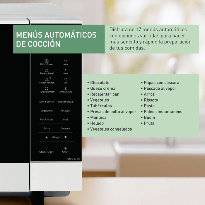 Microondas Panasonic NN-SF564MRPH | 1.0 pies cúbicos | 1000W | Color Gris