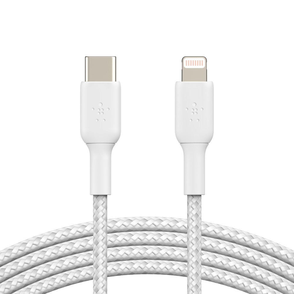 Cable Belkin USB-C a Lightning Trenzado CAA004BT1MWH | 1 m