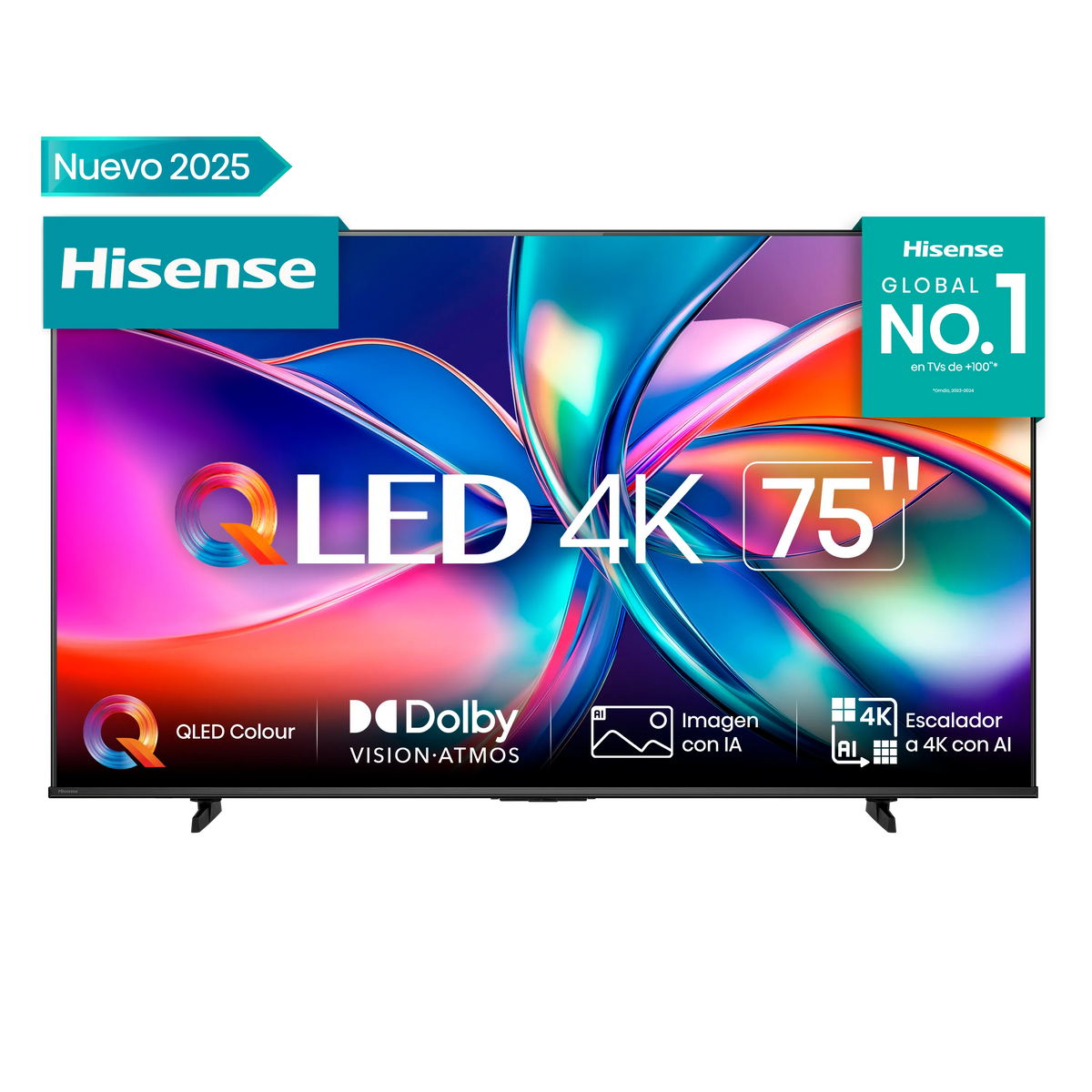Televisor Hisense 75Q6QV | VIDAA | 75" | 4K | HDMI | USB | Wi-Fi | Bluetooth | DVB-T