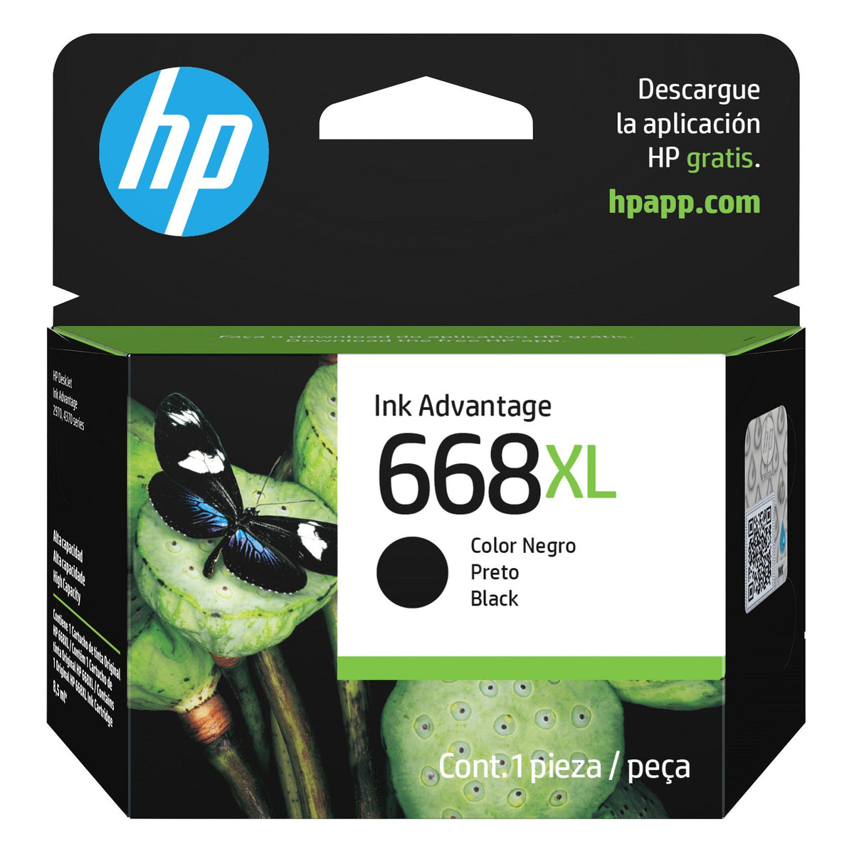 Tinta HP 668XL Negro 7FP39VL | Alto Rendimiento