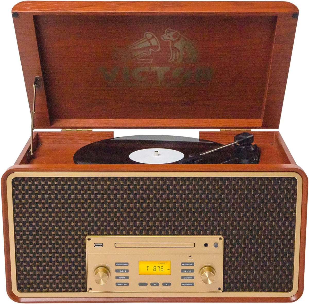 Tornamesa Victor Monument VWRP-5000 | 8 en 1 | CD | Cassette | Radio FM | Bluetooth