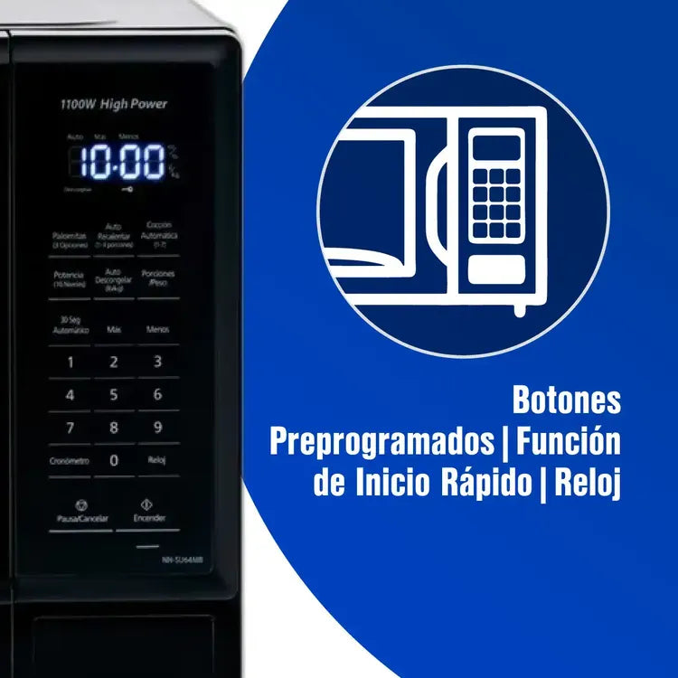 Microondas Panasonic NN-SU64MBRUSH | 1.3 pies cúbicos | 1100W