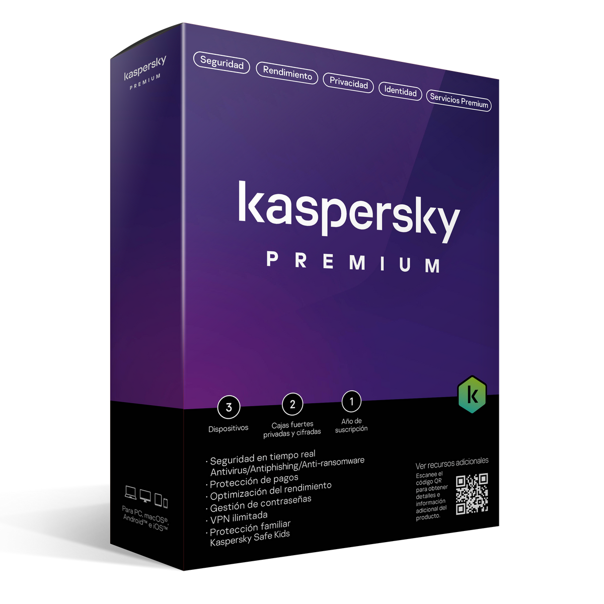 Kaspersky Premium | 3 Dispositivos | 1 Año - Multimax