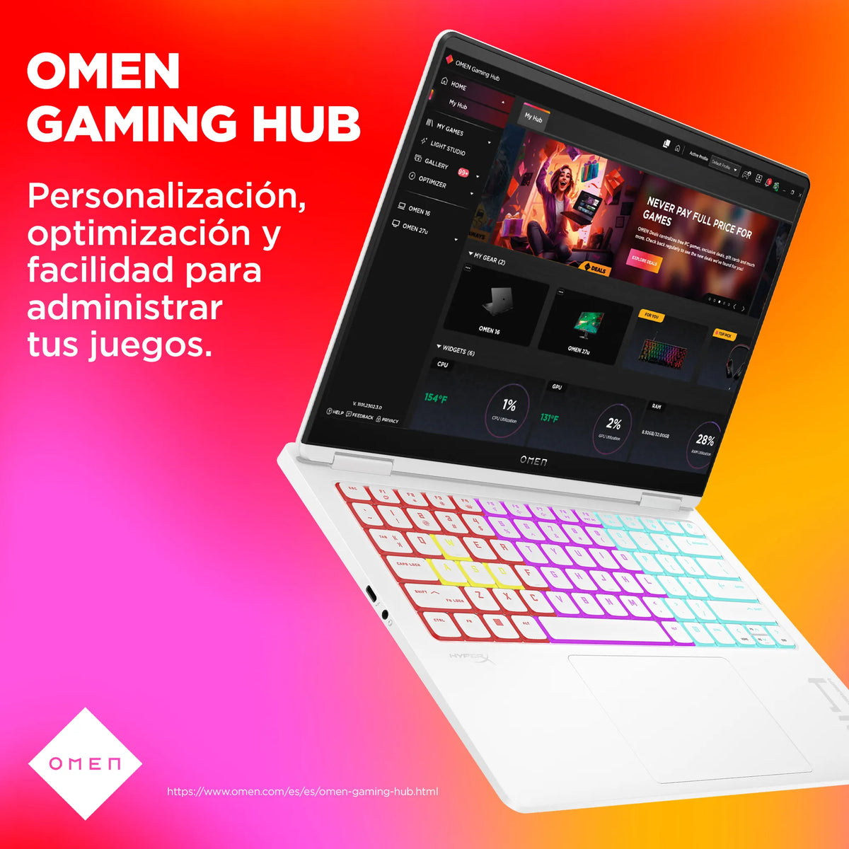 HP Omen Trascend Laptop 14-FB0000LA | Intel Core Ultra 7 155H | 16GB RAM | 1TB SSD | 14" | GeForce RTX 4060 | Windows 11