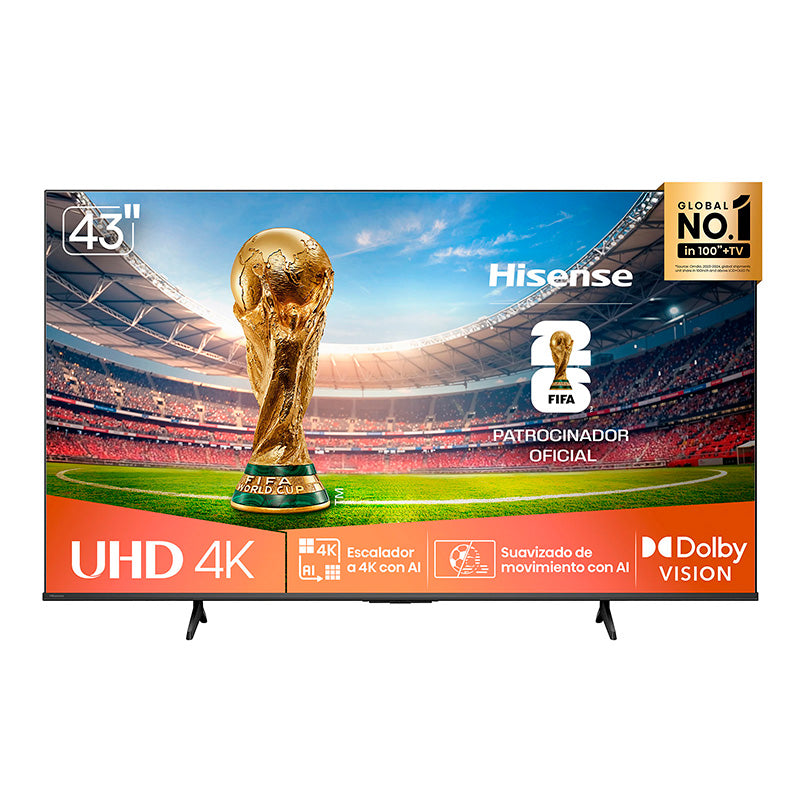Televisor Hisense 43A6NV | 43" | 4K | VIDAA | HDMI | USB | Wi-Fi | Bluetooth | DVB-T