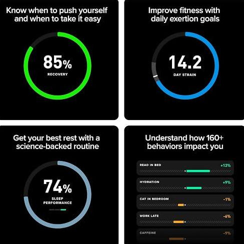 Whoop One | Reloj Inteligente | Membresía 12M | Sleep Tracker | Coach | Black | Mens