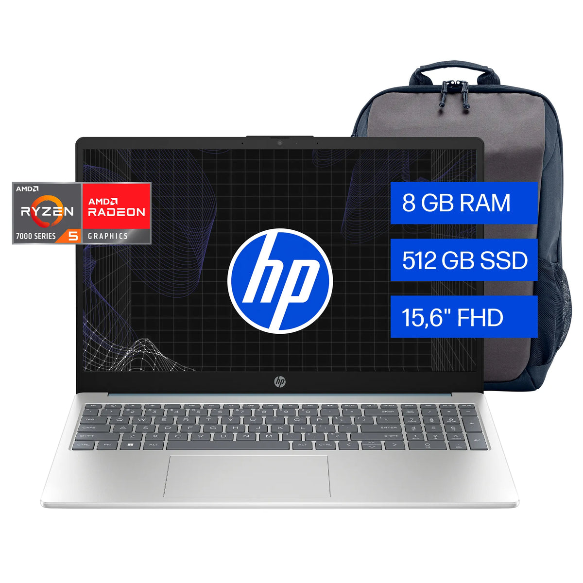 HP 15-FC0250LA | AMD Ryzen 5-7520U | 8GB RAM | 512GB SSD | 15.6" | Windows 11 Home