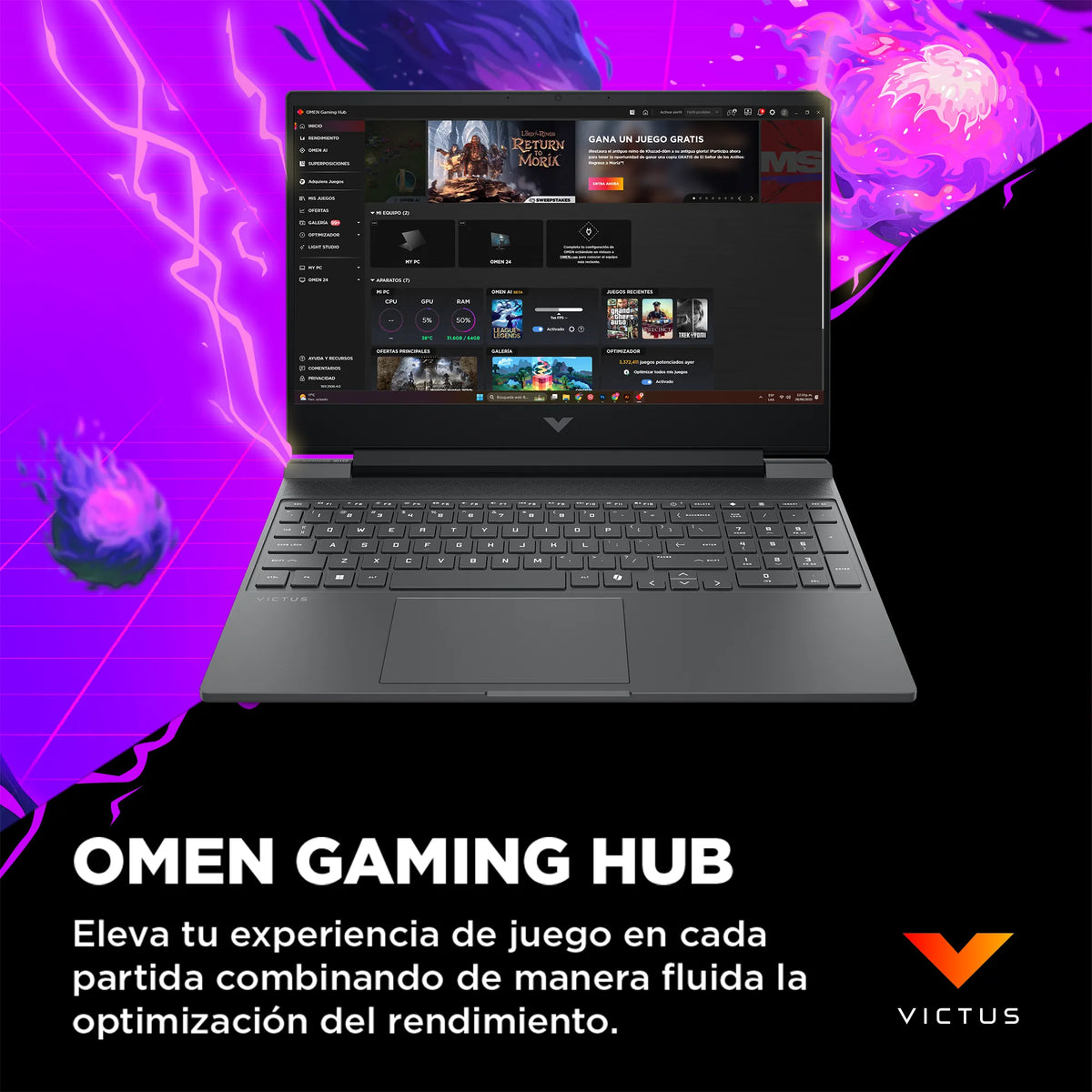 HP Victus 15-FA2014LA | Intel Core i5-13420H | 16GB RAM | 512GB SSD | 15.6" | GeForce RTX 3050 | Windows 11 Home