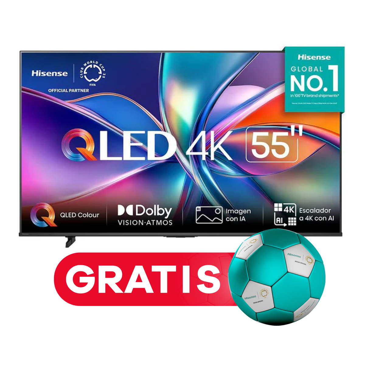 Televisor Hisense QLED 55Q6QV | 55&quot; | 4K | VIDAA | HDMI | USB | Wi-Fi
