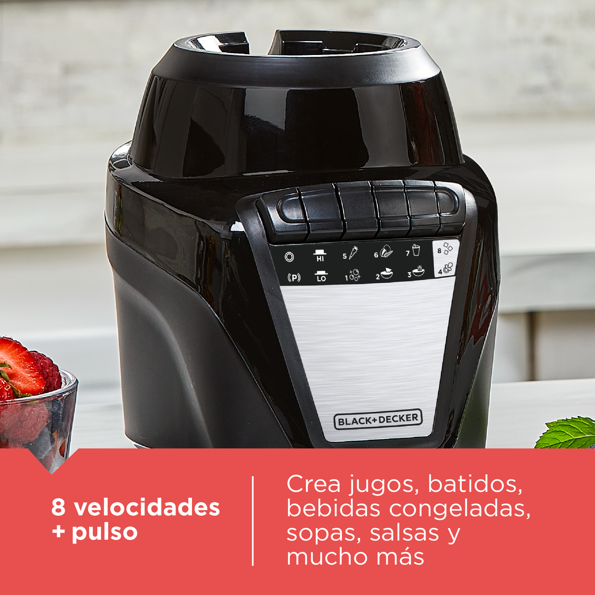 Licuadora Black &amp; Decker BL0876 | Vidrio | 700W | 8 Velocidades