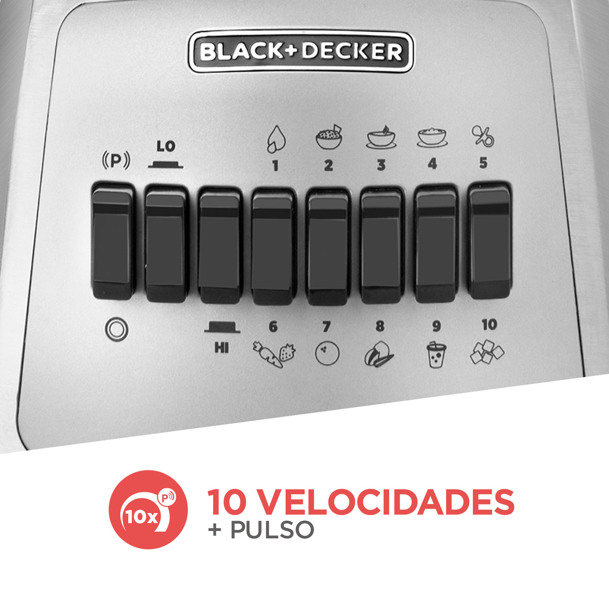 Licuadora Black & Decker Durapro BLBD210GSS | 550W | 10 Velocidad | Color Gris