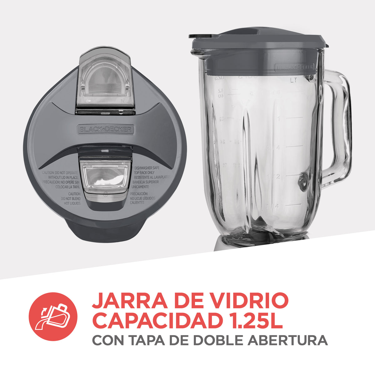 Licuadora Black & Decker Durapro BLBD210GSS | 550W | 10 Velocidad | Color Gris