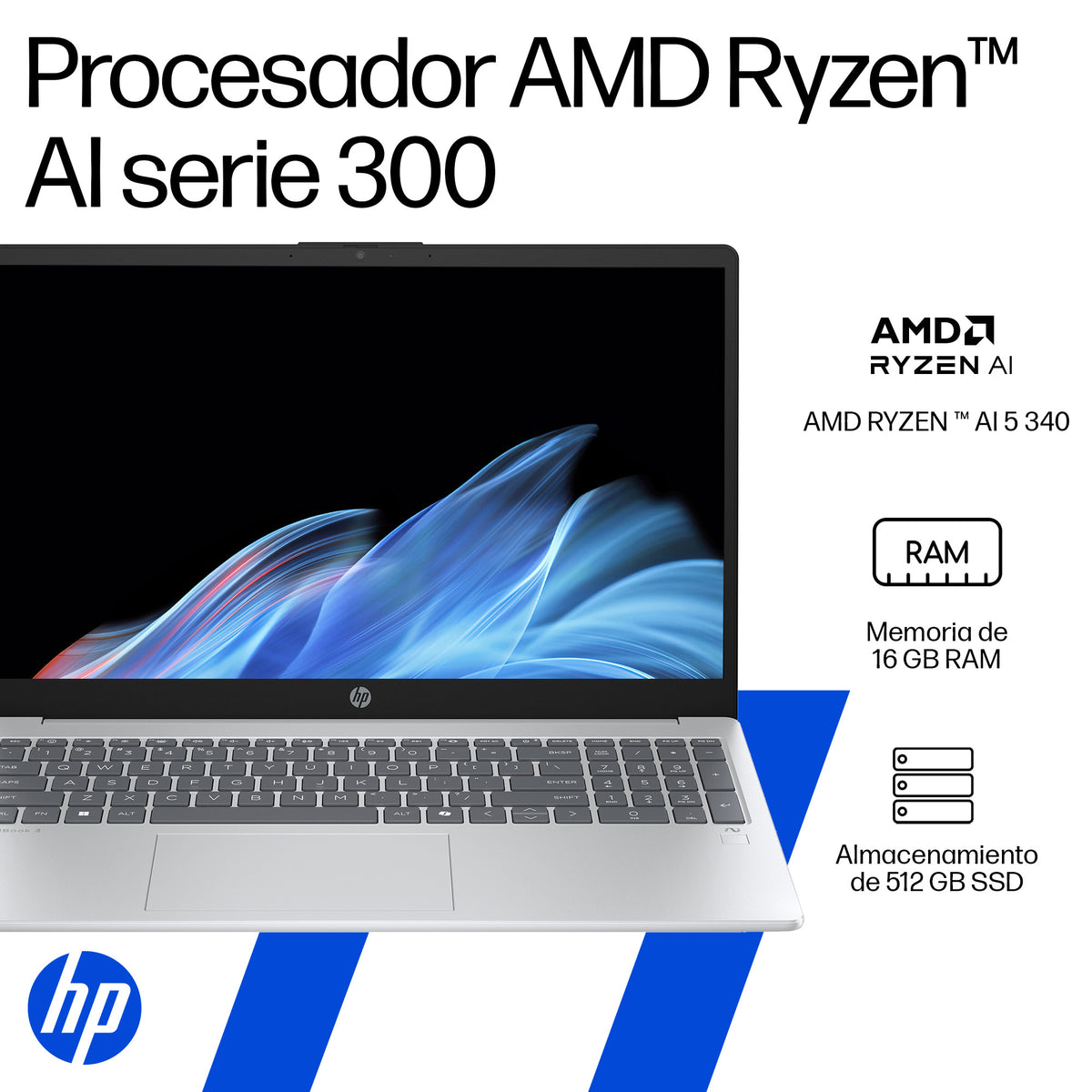 HP Omnibook 3 15-FN0051LA | AMD Ryzen AI 5 340 | 16GB RAM | 512GB SSD | 15.6" | Windows 11 Home