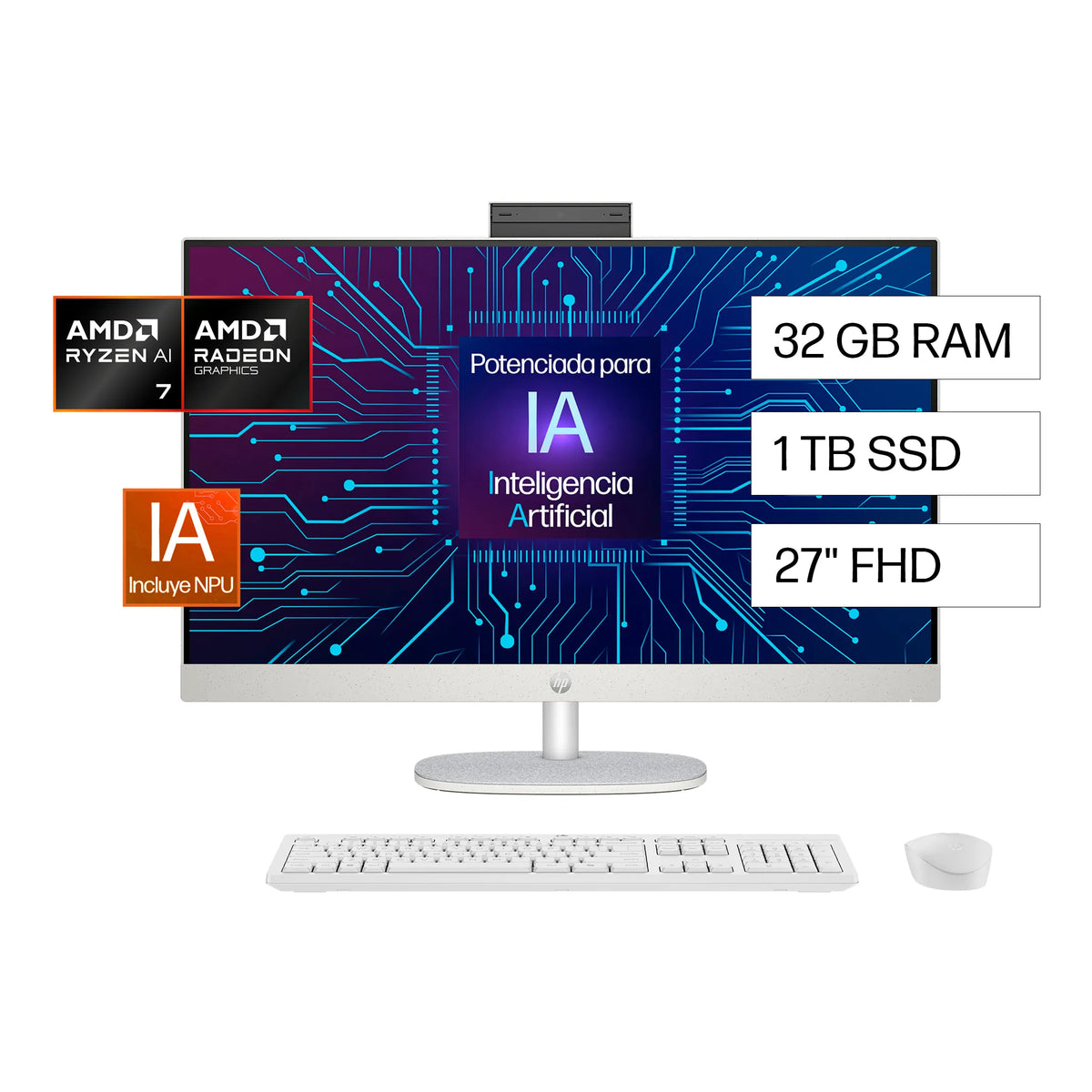 HP 27-CT2276LA | AMD Ryzen AI 7-350 | 32GB RAM | 1TB SSD | 27" | Windows 11 Home