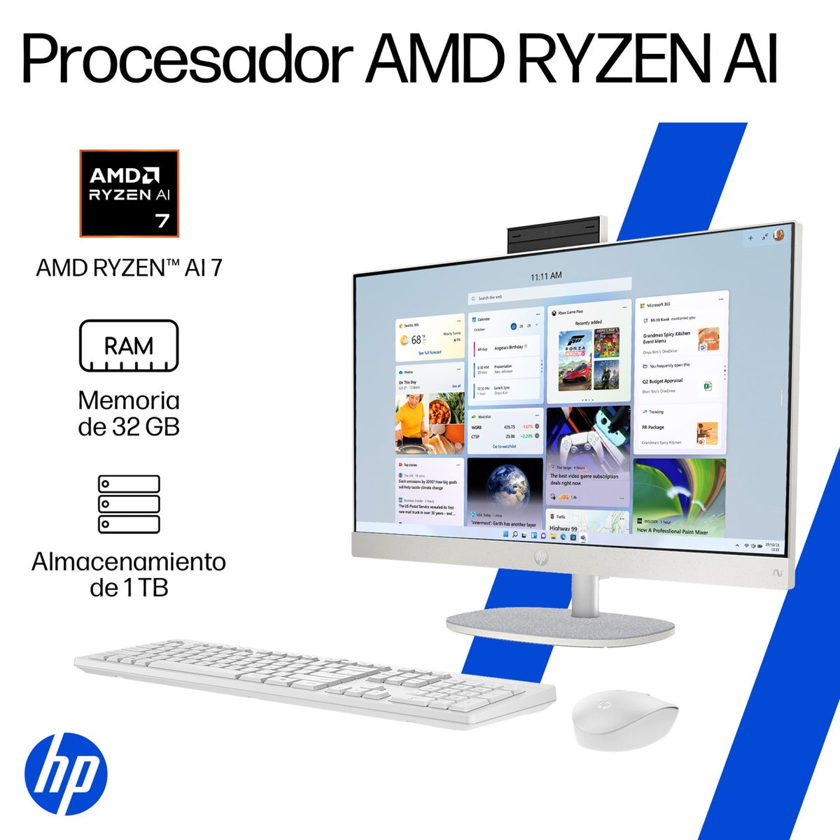 HP 27-CT2276LA | AMD Ryzen AI 7-350 | 32GB RAM | 1TB SSD | 27" | Windows 11 Home