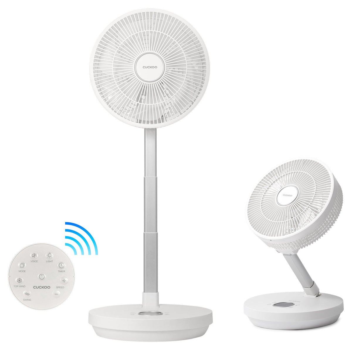 Abanico Cuckoo CF-ECL1010WH | Circulador de aire | Inalámbrico | Plegable | 10"