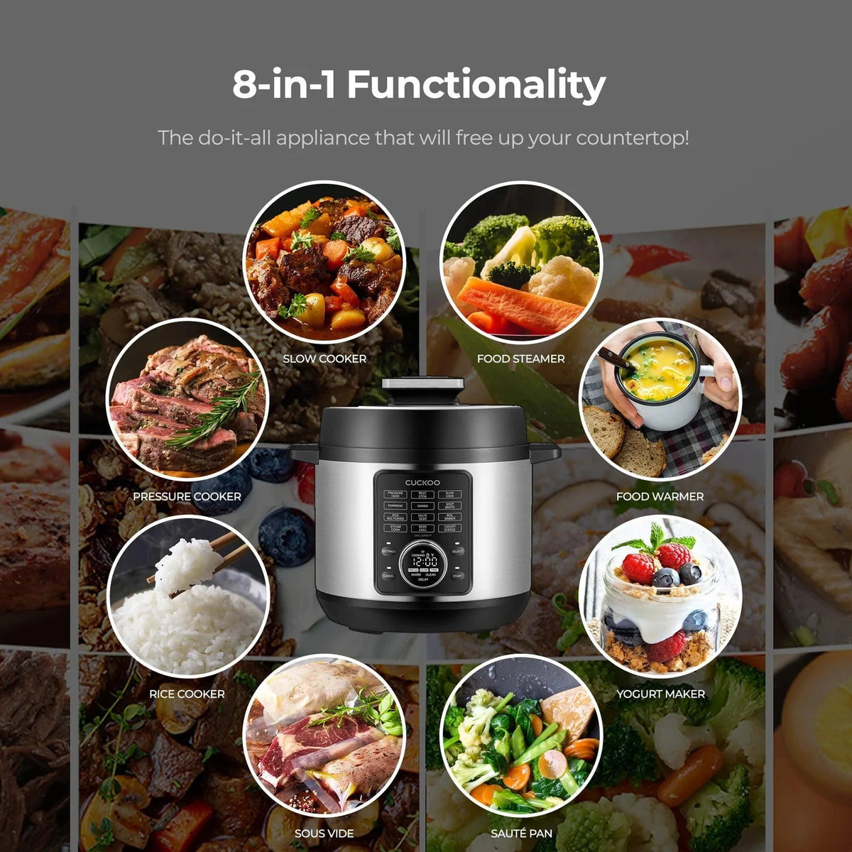 Multicooker CUCKOO CMC-ZSN601F | 6 Qts | Gris
