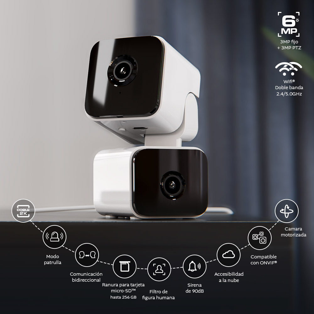 Cámara de Vigilancia Nexxt NHC-IP30DL | 2K QHD | Doble Lente | Para Interiores