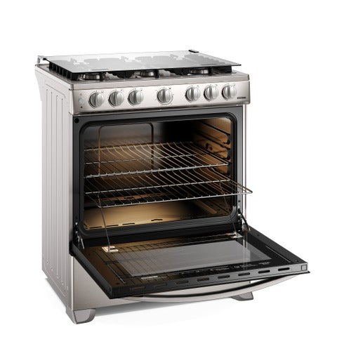 Estufa a Gas Frigidaire FKGN30C3FYI | 30&quot; | 6 Quemadores | Acero Inoxidable | Tapa de Vidrio