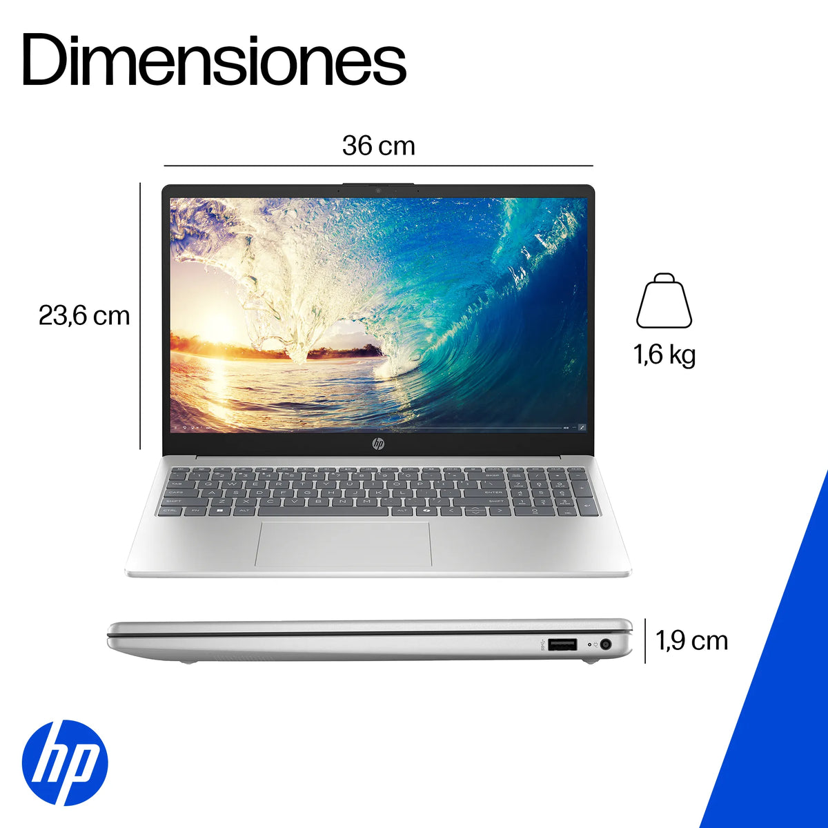 HP 15-FD0331LA | Intel Core 3-100U | 8GB RAM | 512GB SSD | 15.6" | Windows 11 Home