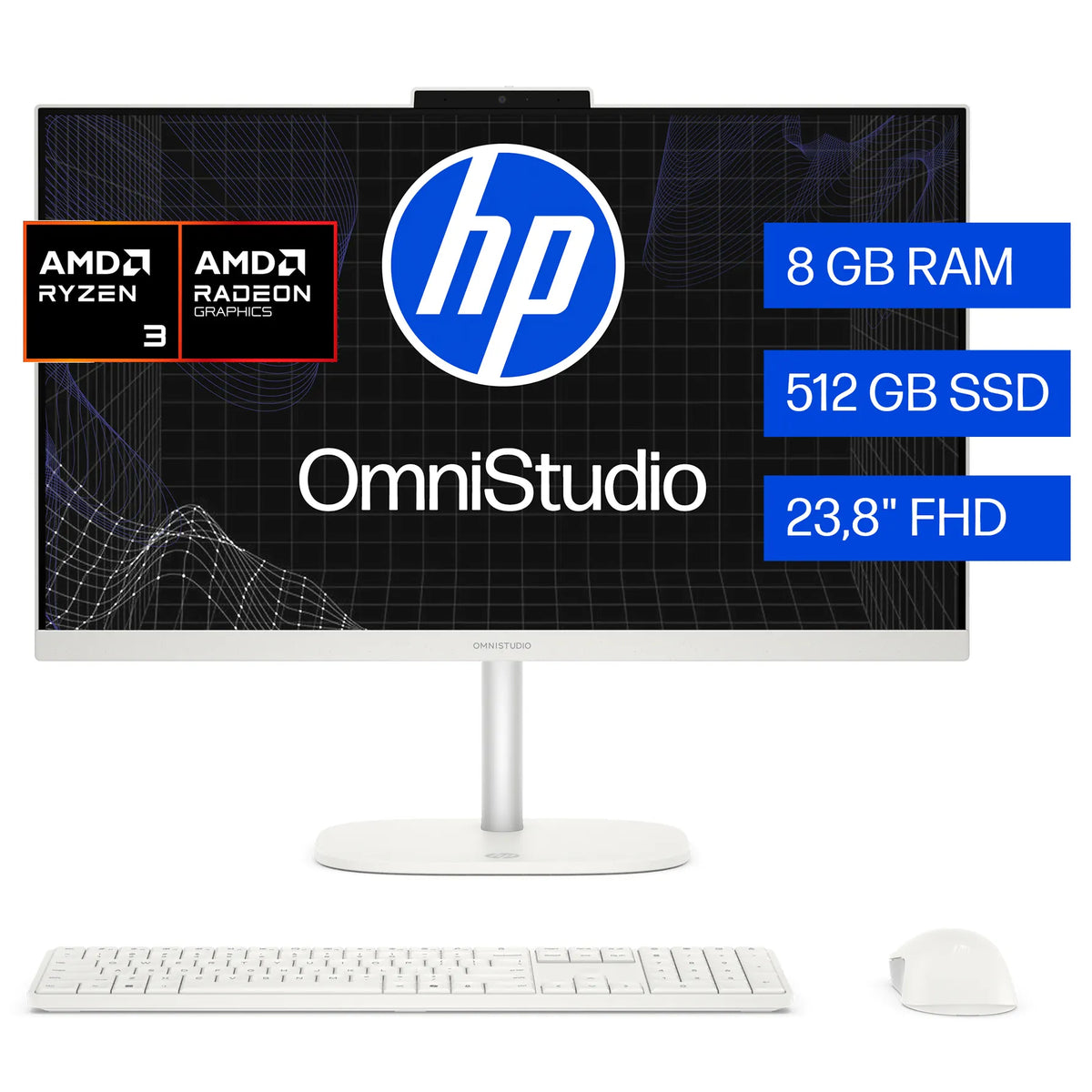 HP OmniStudio 24-CV0030LA | AMD Ryzen 3 | 8GB RAM | 512GB SSD | 23.8" | Windows 11