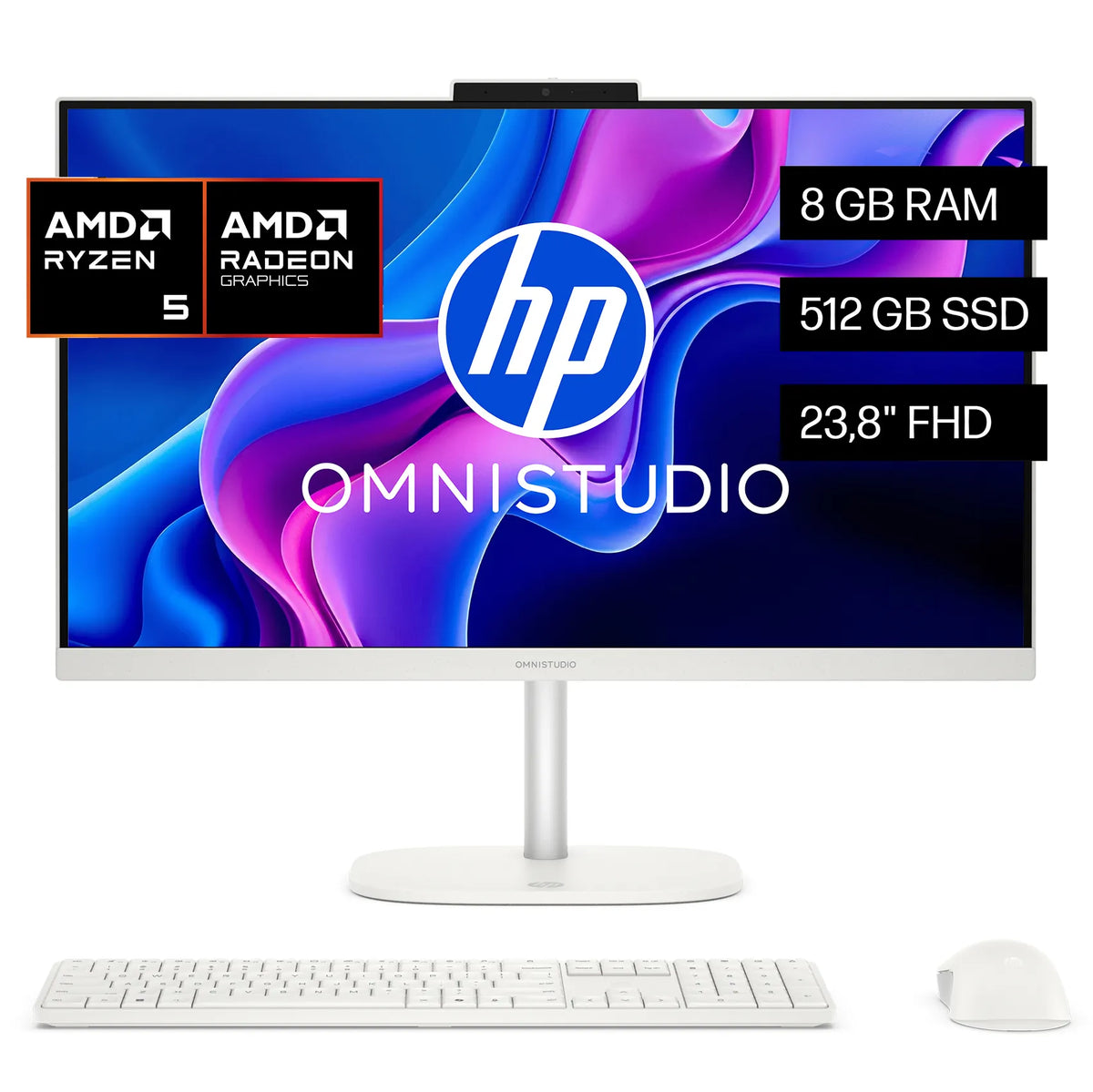 HP OmniStudio 24-CV0050LA | AMD Ryzen 5-40 | 8GB RAM | 512GB | 23.8" | Windows 11 Home