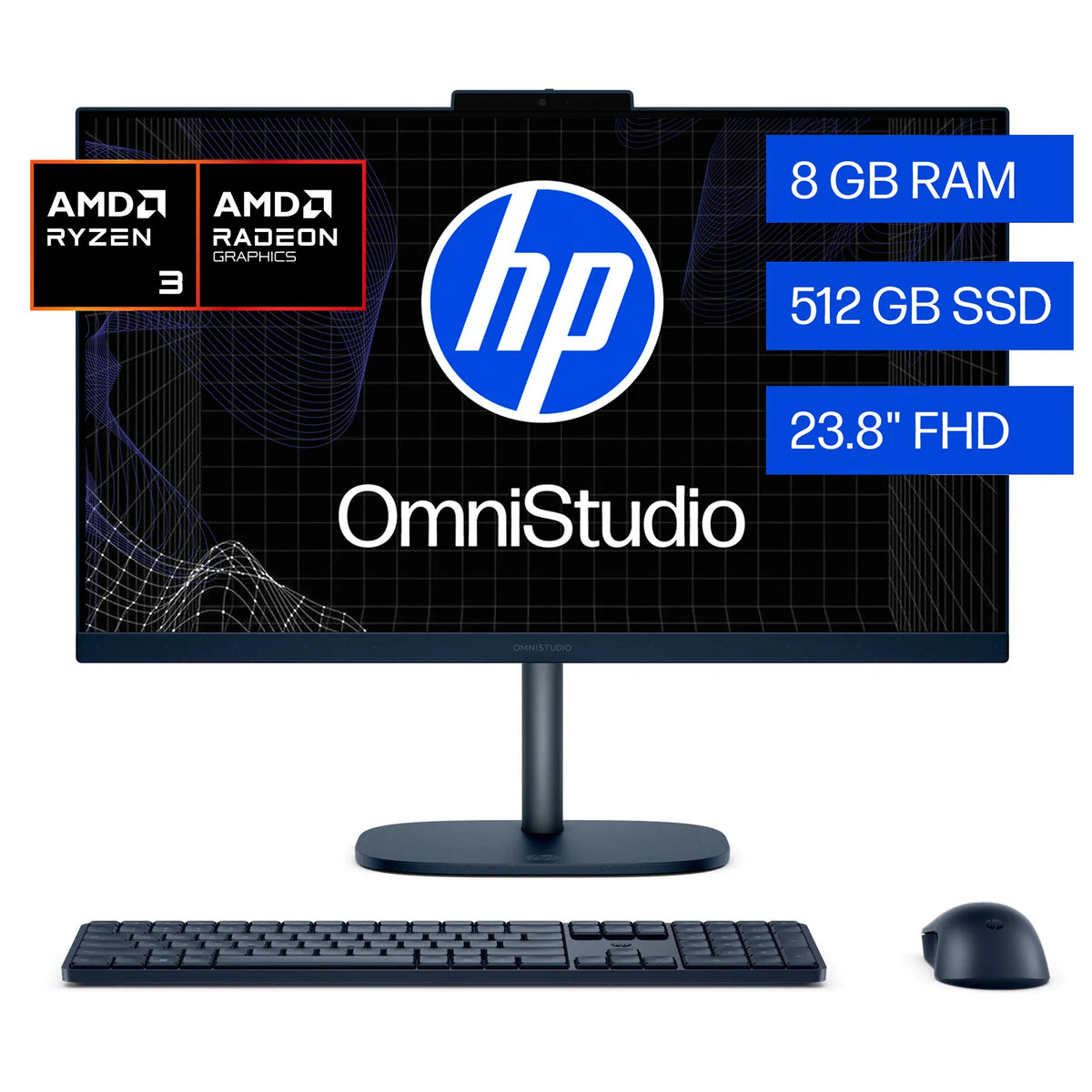 HP OmniStudio 24-CV0032LA | AMD Ryzen 3 30 | 8GB RAM | 512GB | 23.8" | Windows 11 Home